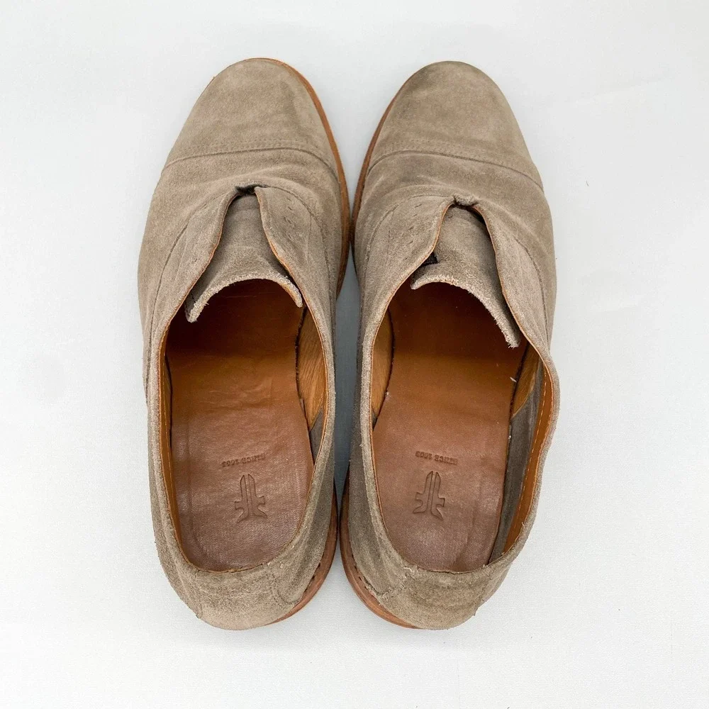 Frye Mens 7D Paul Bal‎ Cap Toe Oxfords Shoes Gray Suede Casual Slip On Loafer